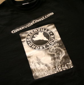 Get your souvenir Tshirt to show folks you survived the Greenville Ghost Tour